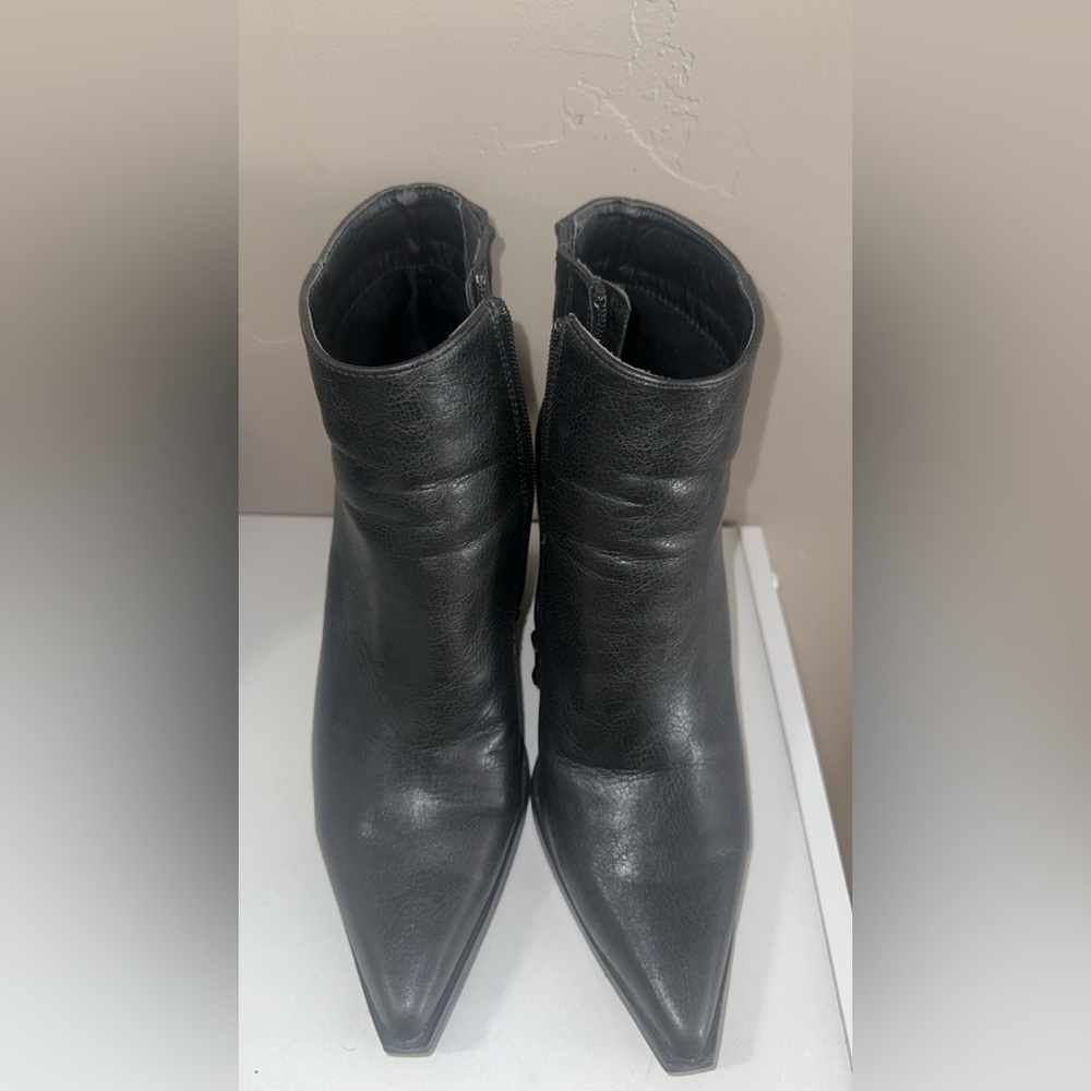 Elegant Black Leather Ankle Booties